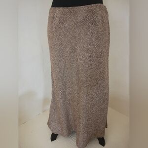 Lafayette 148 Woven Brown Midi Skirt